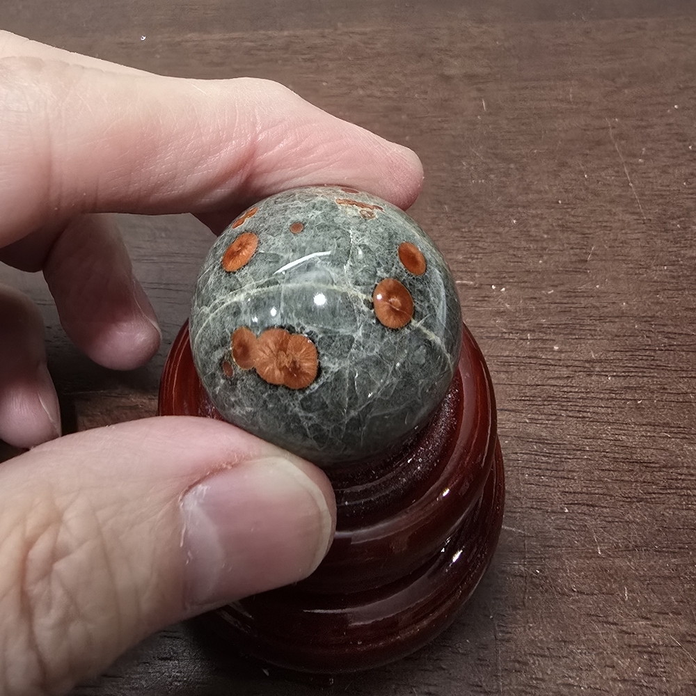Red Planet Obsidian Crystal Sphere - Picture 4 of 9